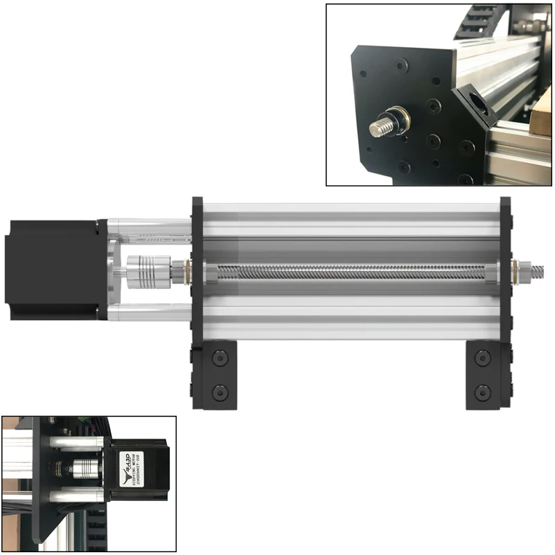 BulkMan3D Latest V2.2 WorkUltra CNC Machine Mechanical Kit 4-Axis Screw Driven CNC Engraver Nema23 Motors for Wood Acrylic Metal