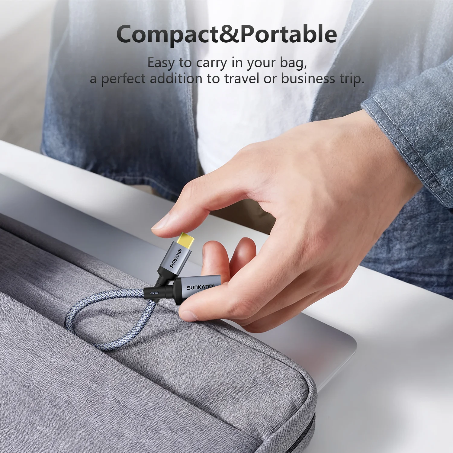 SUNKANDI USB C to USB 3.1 어댑터 10Gbps OTG 케이블 타입 C(수) to USB A(암) 아이폰 15 맥북 프로 에어 아이패드 프로 갤럭시 S24용