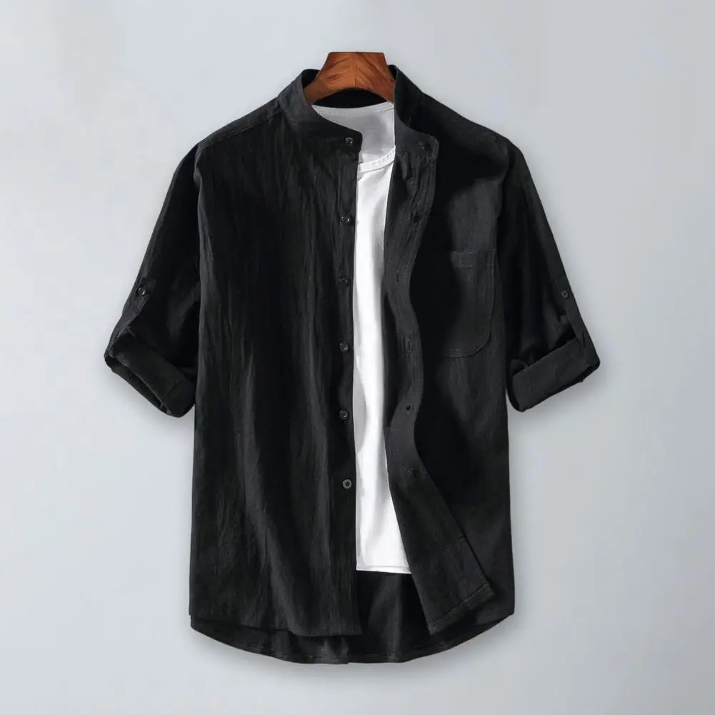 

Versatile Colorfast Summer Casual Solid Color Thin Shirt Streetwear