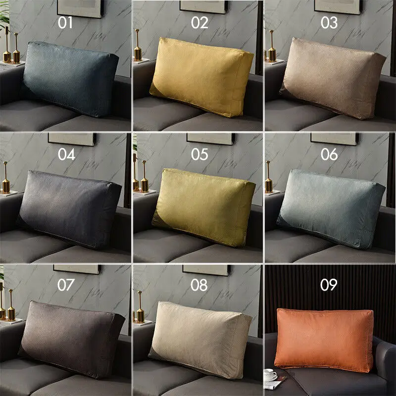 Faux Leather Sofa Back Cushion Cover Soft Pillow Case Living Room Headboard Upholstered Backrest Pad Cover No Fillings 3