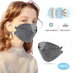 10pcs Mascarillas Adult Outdoor Droplet Haze Prevention Non Woven 3D Fish Face Mask Masque Jetables Halloween Cosplay