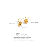 Yhpup 316L perles en acier inoxydable lisse géométrique boucles d'oreilles quotidiennes 18K plaqué PVD doré mode bijoux de haute qualité 2025 6