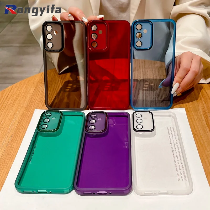

For Tecno Spark Go 2023 Case With Lens Glass Protector Transparent Shockproof Simple Soft Case