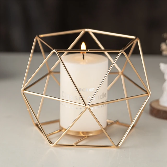 Geometric Candle Holder Vintage Metal Tea Light Holder for Home Table Decoration Party Wedding Living Room Christmas Decor 1