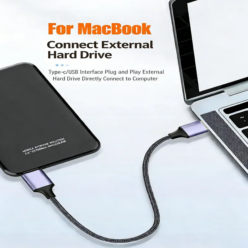 2 in 1 타입-C to 마이크로-B USB 3.0 5Gbps 하드 디스크 데이터 케이블, 하드 드라이브, 삼성 노트 3 및 S5에 적합