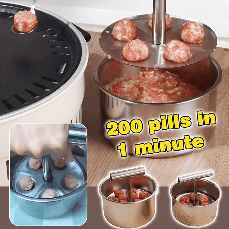 1pc Multi-Functional Stainless Steel Meatball Maker DIY Meatball Making Kit for Restaurant Kitchens Ideal for Cookie Dough