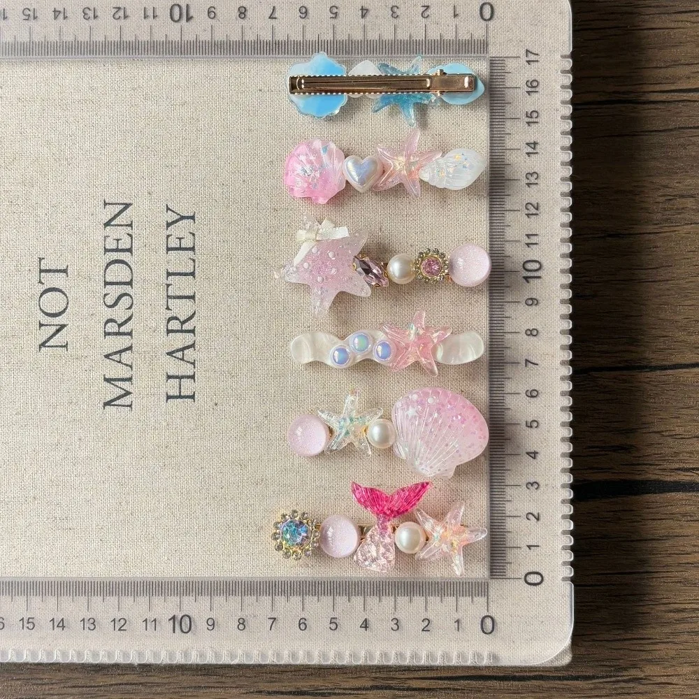 Resin Hair Clips for Girls Mermaid Seashell Starfish Hair Accessories