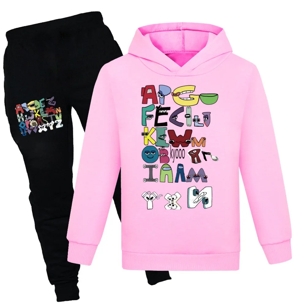 

Alphabet Lore Hoodie Boutique Kids Jogging Clothing Boys Pullover Hoody Sweatshirt Top+Pants 2pcs Set Toddler Girls Sportswear