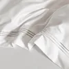 1000TC Egyptian Cotton White Duvet Cover Set with Silver Embroidery Border(1Duvet Cover+2Pillow Shams)Soft Breathable 5