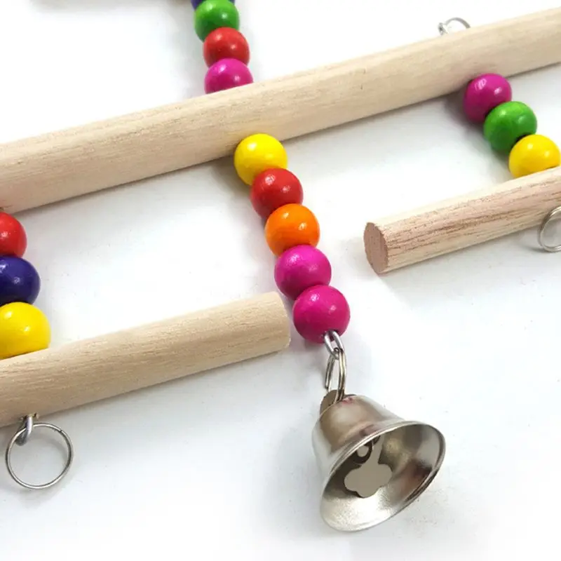 

Bird Chew Toy Wooden Perch Parrot Training Toy for Parakeet Hanging in Cage New Dropship