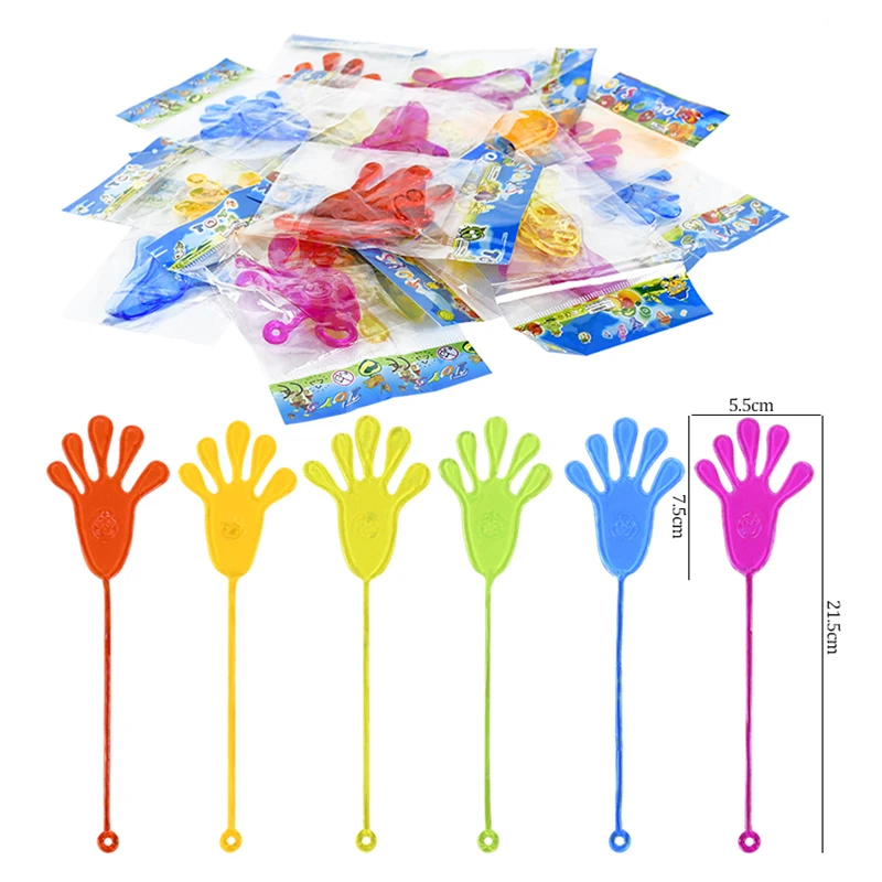 thumbnail image 1 of 10-50 piezas de juguetes divertidos y pegajosos para manos de niños, palmas elásticas, pegajosas, juguetes blandos para palmas, regalo novedoso para niños, suministros para recuerdos de fiesta, 1 of 5