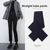 High Waist Straight Leg Nine Tube Pants Women's Black Jeans Slimming Effect Trendy Fashion plus Size Straight Cut Denim Jeans