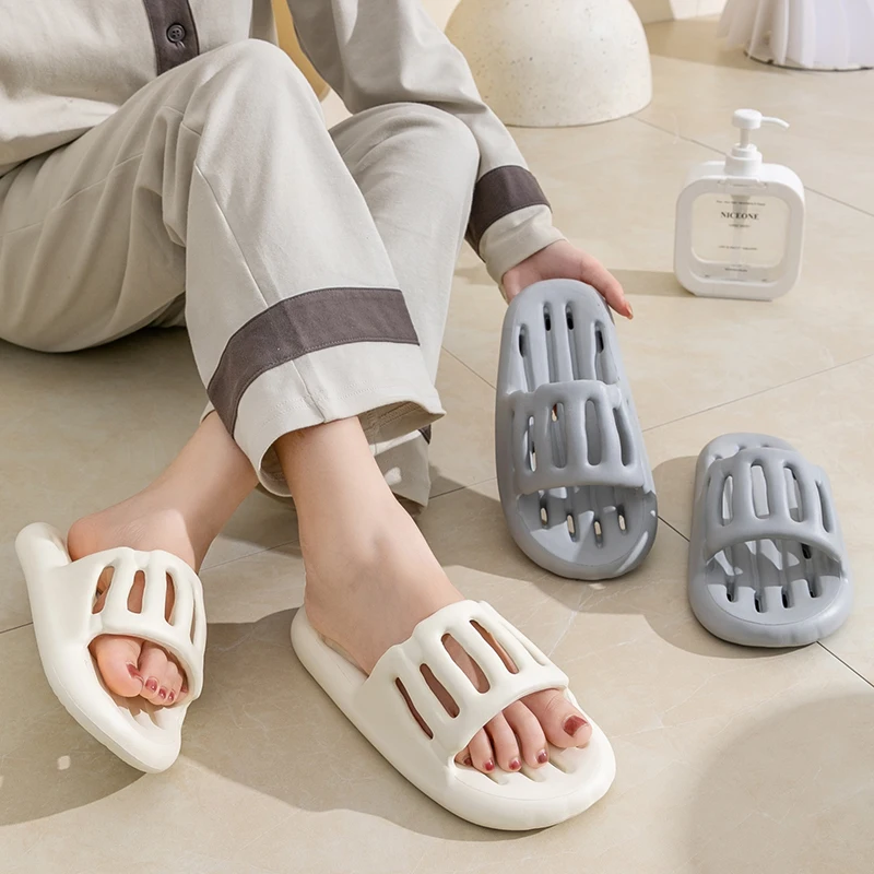 Summer Hollow Out Leakage Quick Drying Sandals For Bathing Men Women Non-slip Soft Bathroom Slippers Ladies' Home Flip Flops beach slippers,women slippers,women flip flops,flip flops,women sandals,men slippers