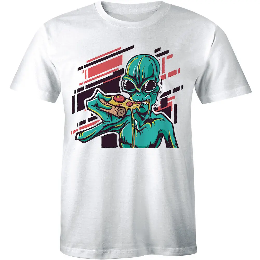 Alien Eat Cheesy Topping Pizza Pepperoni Cool T-Shirt Space Galaxy Area 51 Gear