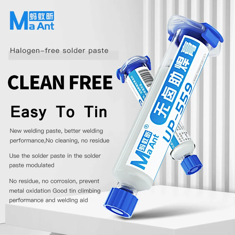 

MaAnt UP-559 BGA PCB Flux Paste No-Clean Solder SMD Soldering Paste Flux Grease Flux Low Residue No Corrosion Welding Better