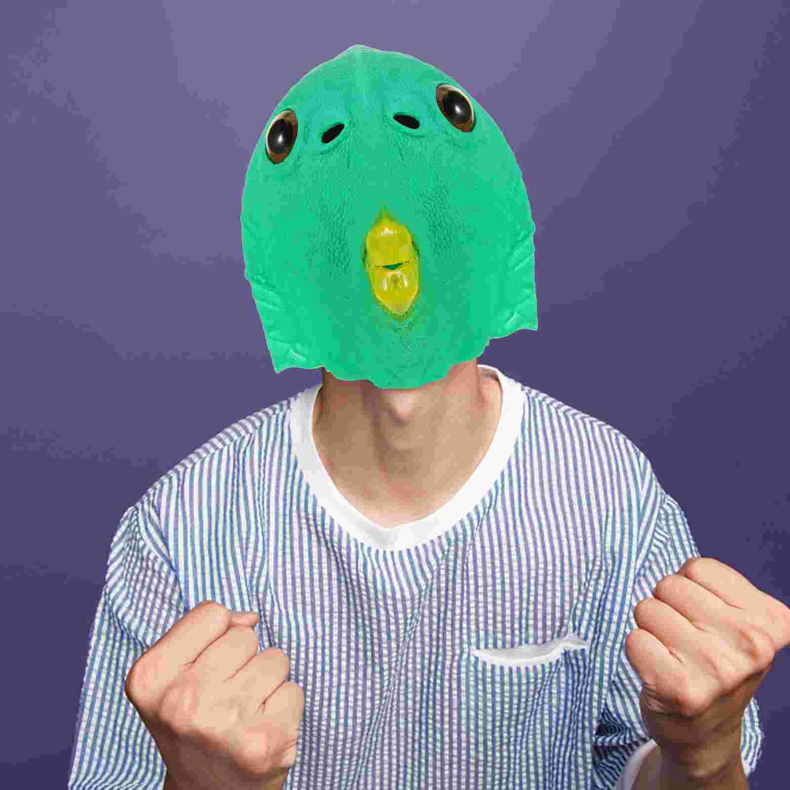 Green Murloc Headgear Funny Headwear Party Prop Decorative Make up Prom Fish Shaped Headdress Latex Foam Masquerade Cover
