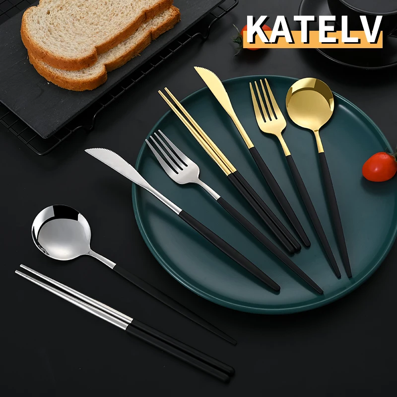 Stainless Steel Cutlery Spoon Set Korean Stainless Steel Chopsticks