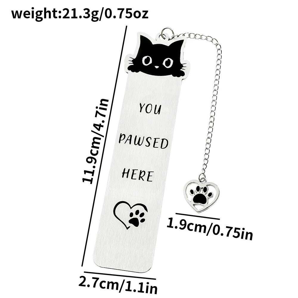 TRH-3Pcs Cute Cat Bookmarks With Sticky Notes For Reading Women Funny Cat Book Lover Gifts Metal Book Marks Bulk Unique Black Cat Gifts Bookmark Teacher Stude