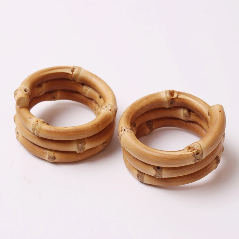 Bamboo Napkin Ring Holder Set Of 6