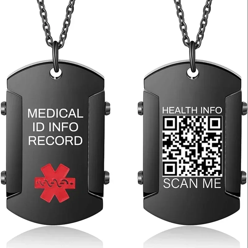 Scan Diabetes Necklace Free Fashion Stainless Steel Medical