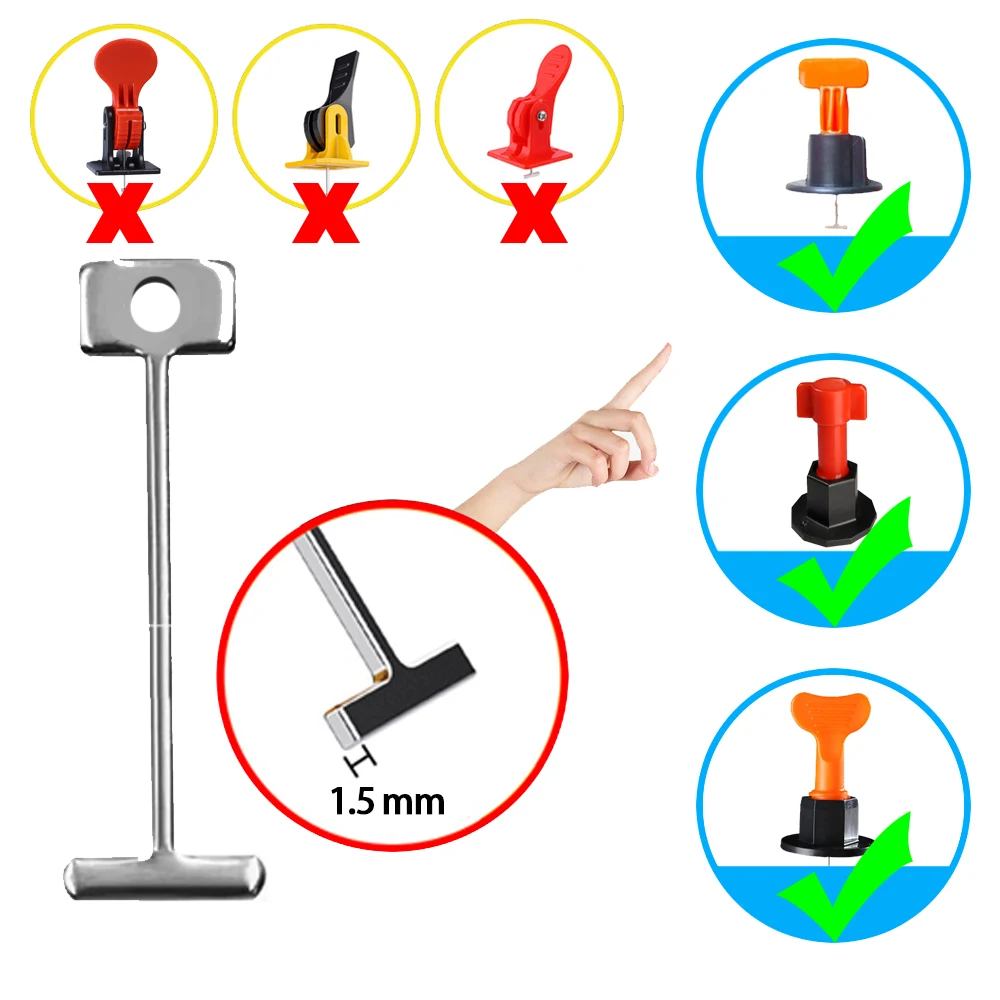1.5mm Floor Wall Replace Steel Needle Nails For Tile Leveling System Ceramic Leveler Adjuster Tile Laying Construction Tools 2