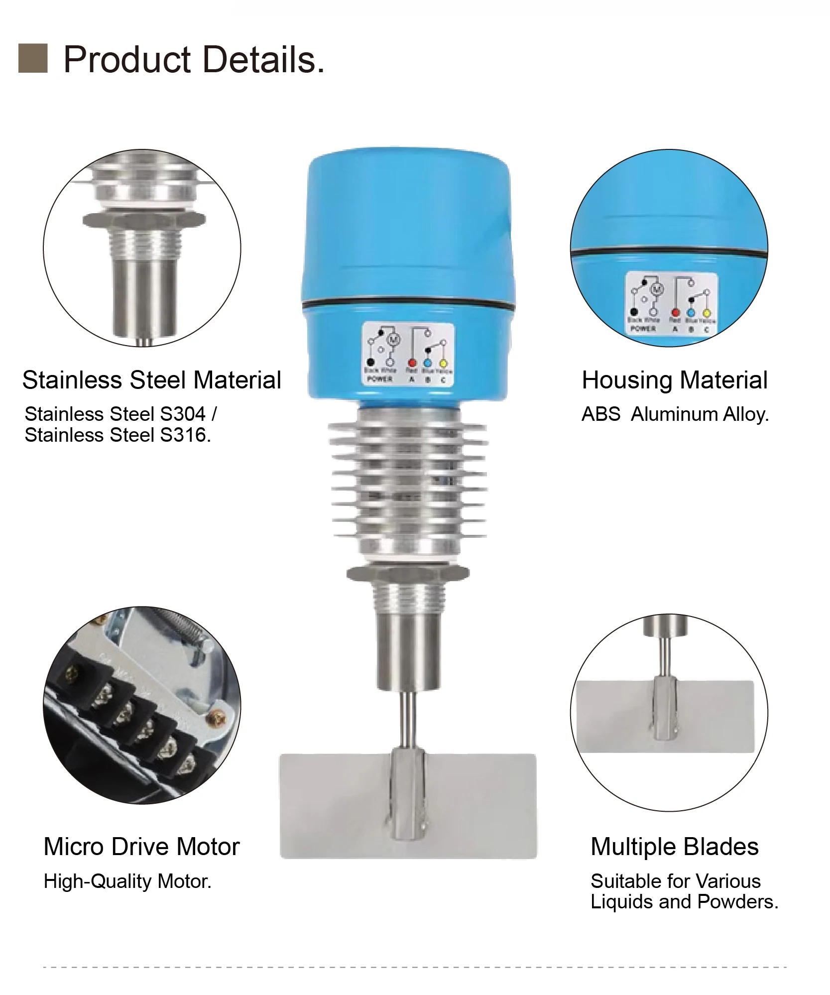 Rotary Paddle Level Switch High Temperature SS304 Thread Flange Mount Bulk Silo
