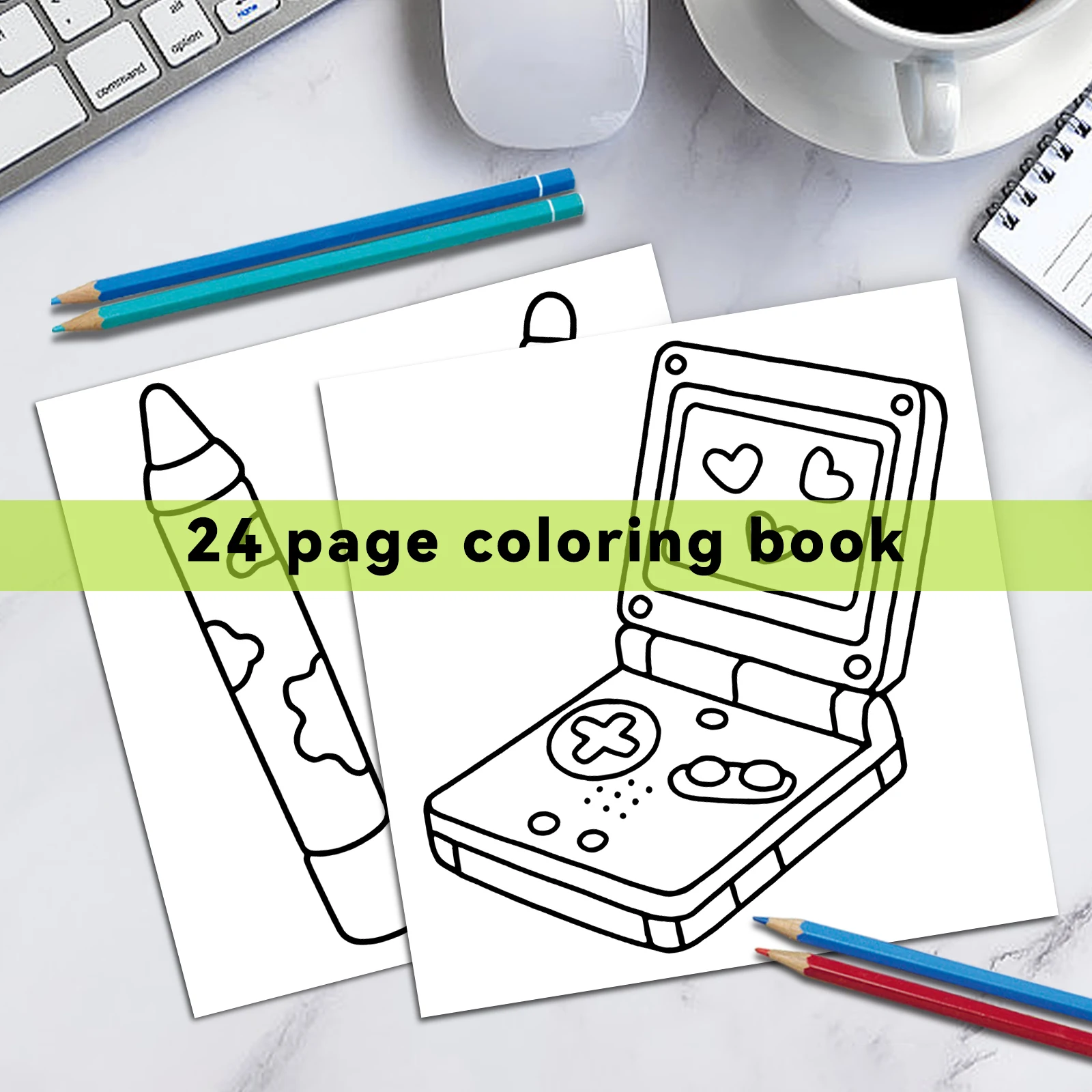 CUTE & GROOVY Bold-easy Coloring Book 24 pages for Adults Picture Book Cute Drawing Books Perfect Gift for Party and Birthday ﻿ 4