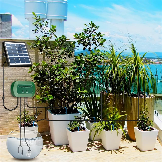 2024 Latest Drip Irrigation Kit for Potted Plants Solar System for Garden Supported Automatic Watering System 3
