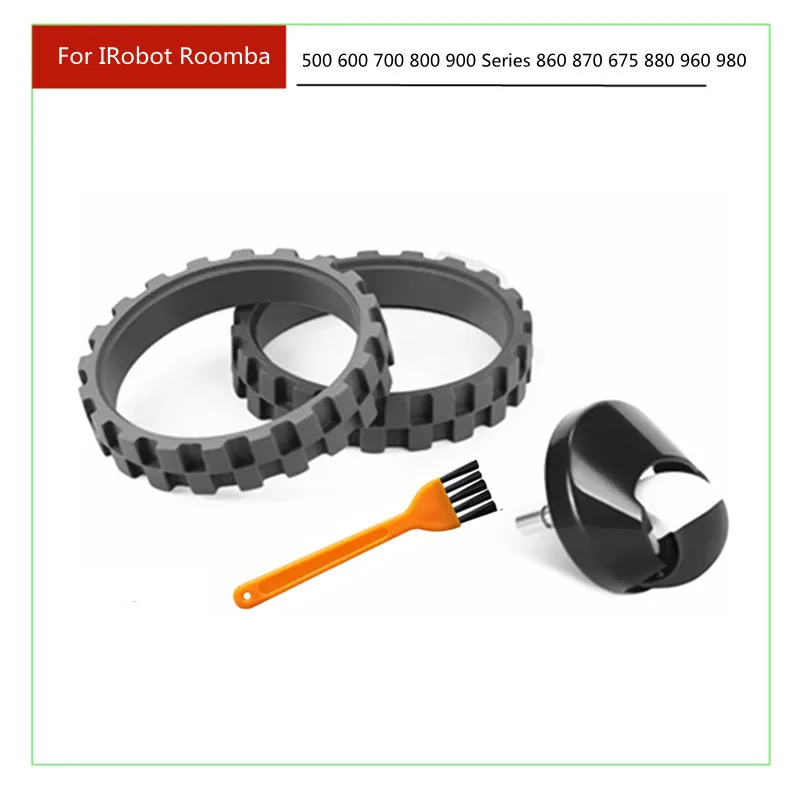

Replacement Front Wheel and Tires for IROBOT ROOMBA 500 600 700 800 900 Series 860 870 675 880 960 980 Anti-Slip Accessories