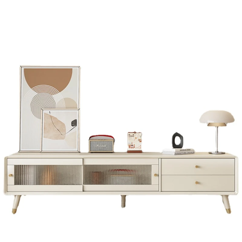 

Zc Solid Wood TV Cabinet Simple Modern Living Room Home Small Apartment White Floor Cabinet Coffee Table