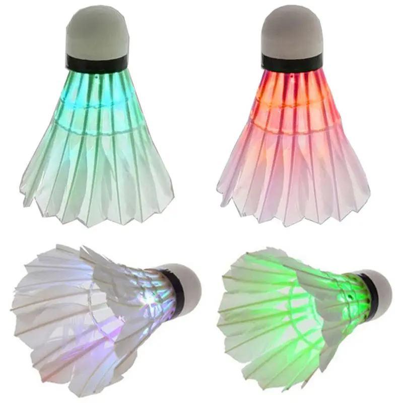 LED Badminton Feather Colorful LED Shuttlecocks 4 Pcs