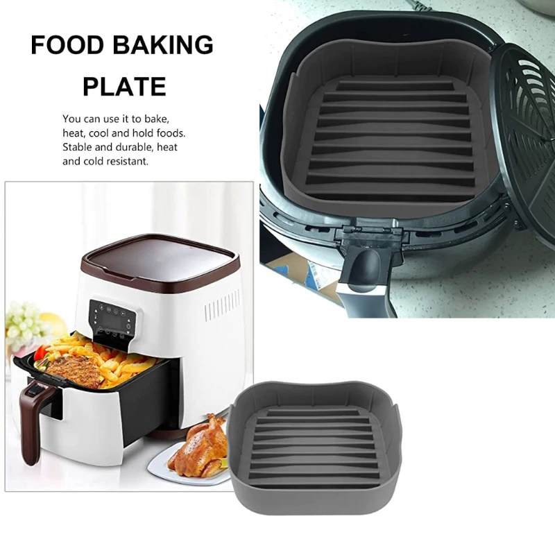 Air Fryer Silicone Pot Basket Non-stick Liners, 8.07x8.07x2.76in