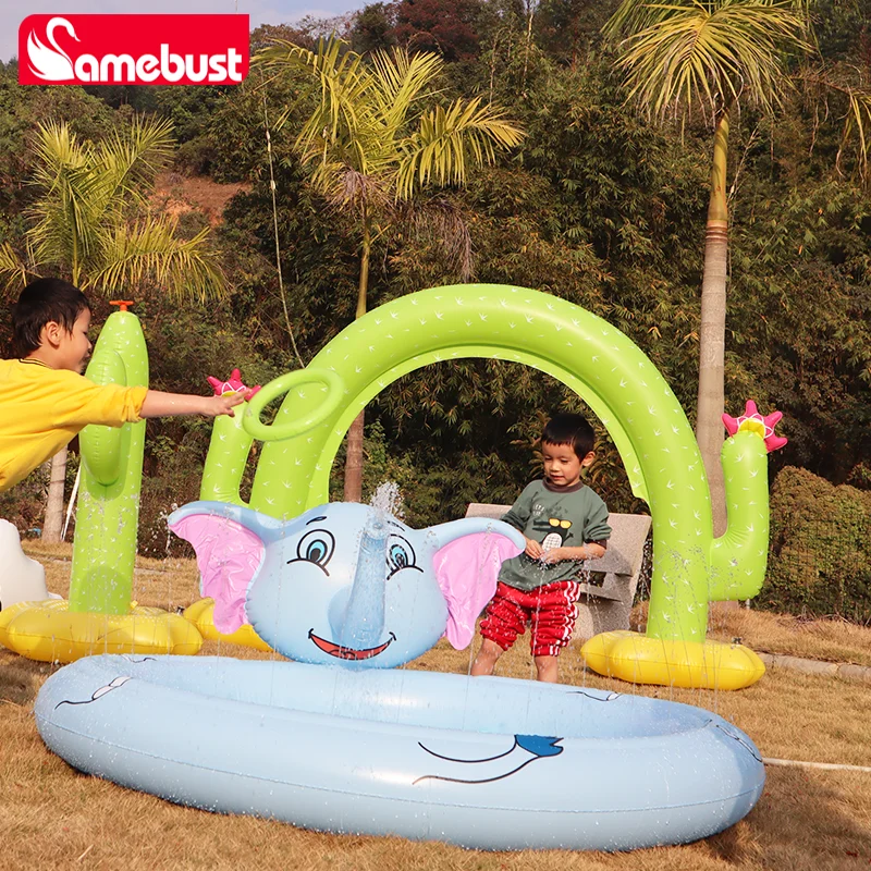 Camebust Spray Wave Kinder-Gartensprenger-Wassermatte mit Kaktus-Motiv, aufblasbares Poolspielzeug_voghion.com