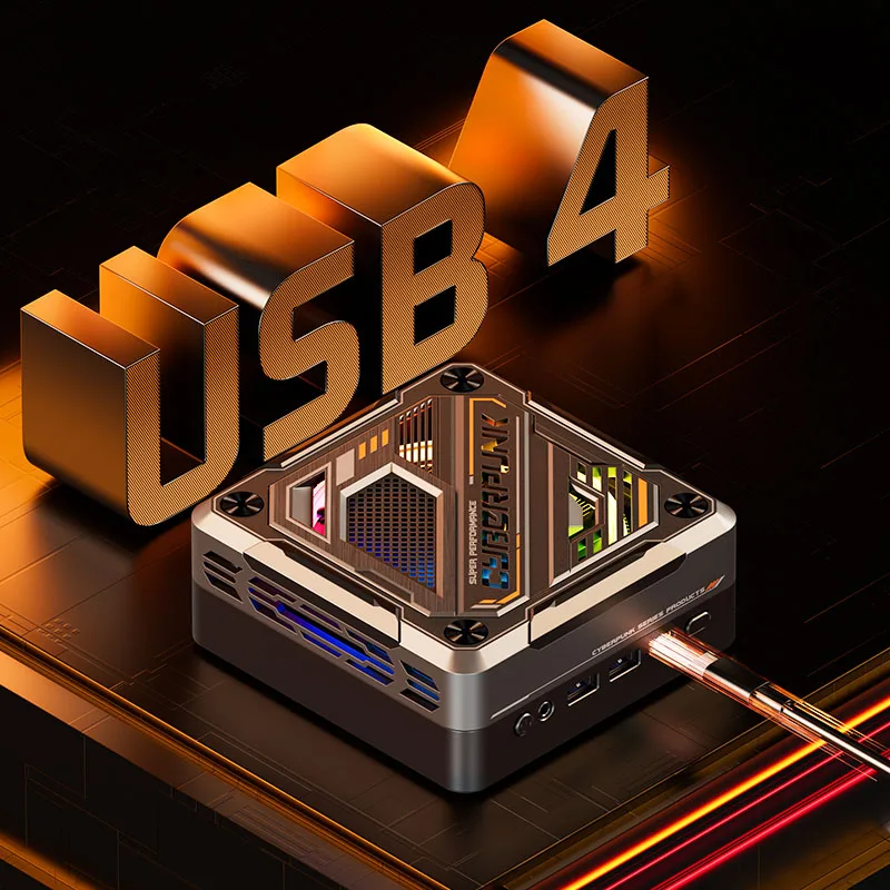 T-bao 미니 PC R7-7735HS 미니 컴퓨터 지지대, AMD R7 게임, 8 코어 16 스레드, 16G 메모리, 512G 솔리드 스테이트 데스크탑 오피스, G0D77