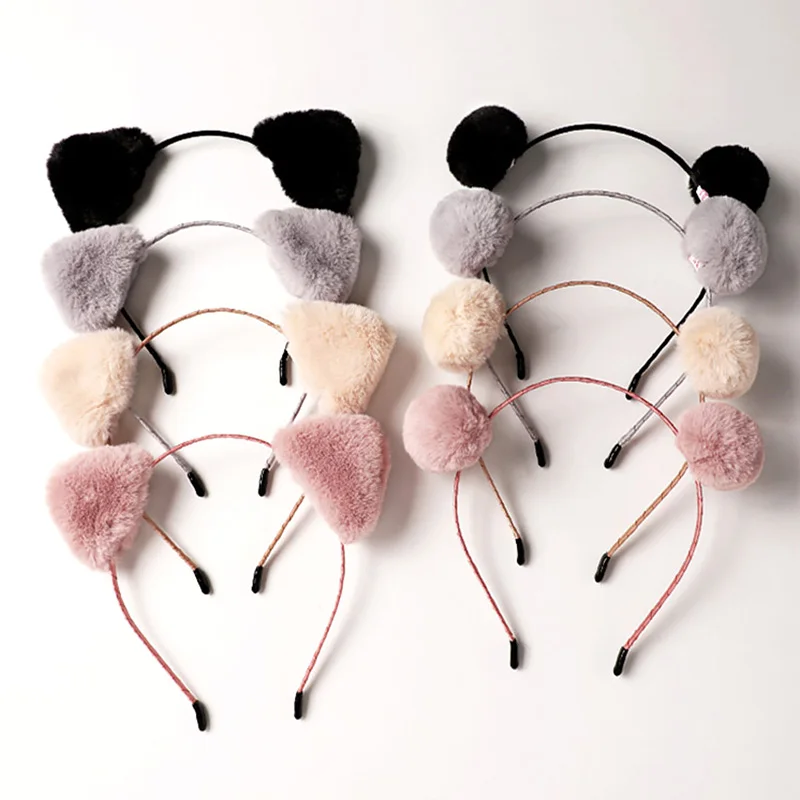 Anime Cosplay Cat Ears Headband for Women Cartoon Plush Hair Band Cute Face Wash Hair Hoop Headware Girls Hair Acces