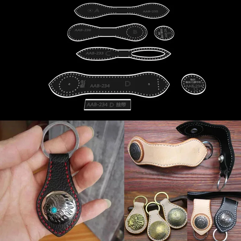1pcs/set Acrylic Stencil 1set Template DIY Leather Handmade Craft Key Buckle Sewing Pattern