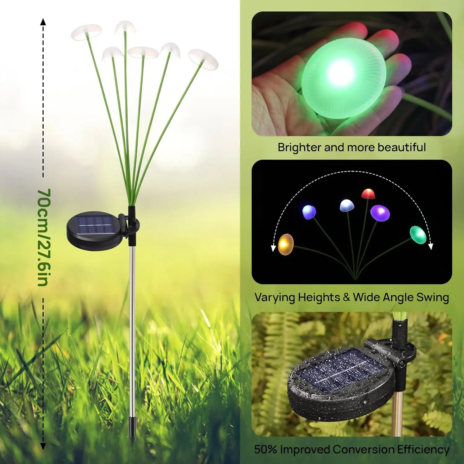 Waterproof Decor LED Solar Mushroom Lights View 2