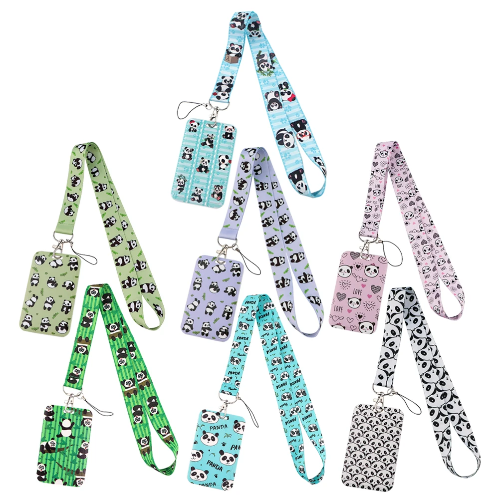 

YQ1290 Cute Panda Lanyard Animals Keychain Phone Straps For ID Card Travel Credit Badge Holder Lariat Keys Neck Strap Jewelry
