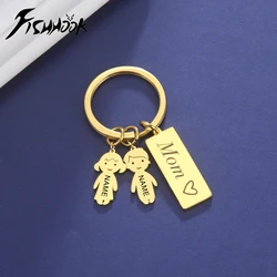 Fishhook Mom Dad Personalized Keychain Custom Name Family Key Chain Ring Mother Boy Girl Child Kid Gift For Women Men Jewelry