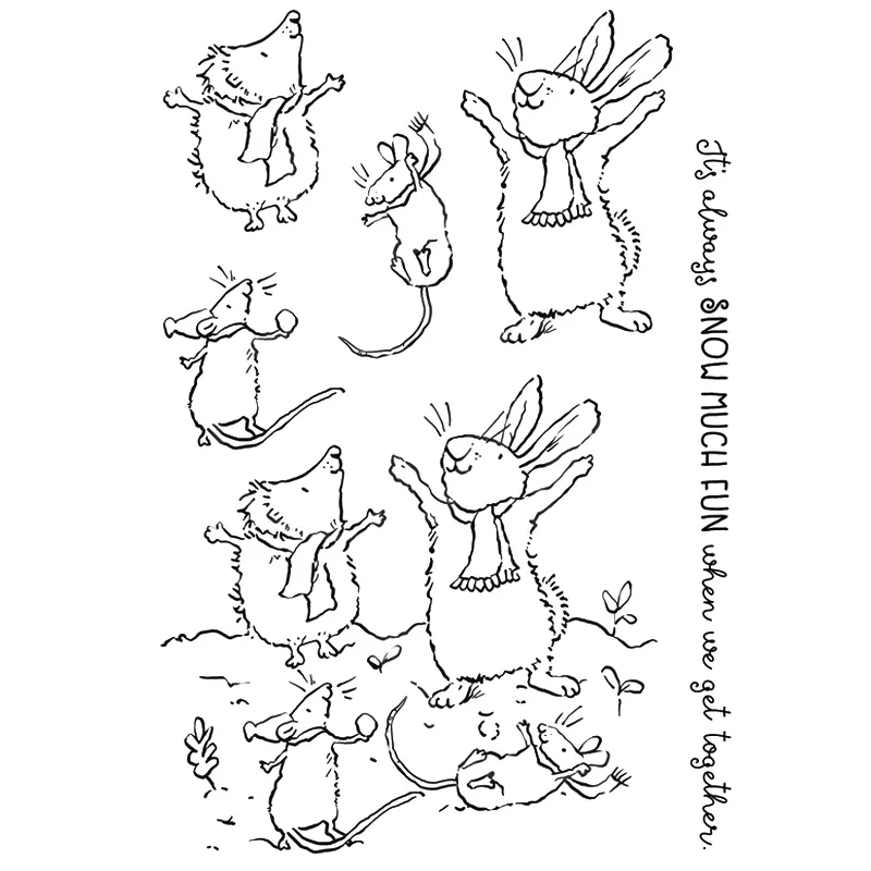 DIY 공예용 동물 마우스 토끼 고슴도치 투명 스탬프 및 금속 절단 다이, 종이..