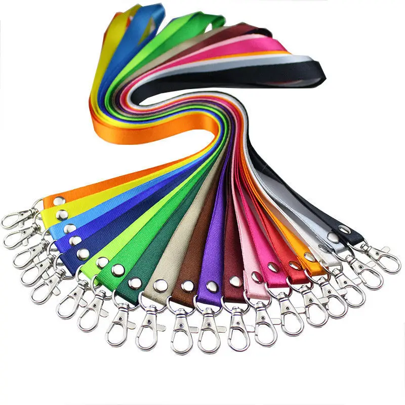 Cordones gruesos de Color puro para llaves, correas de teléfono móvil para gimnasio, soporte de insignia USB, cuerda colgante, cordón Lariat, 1 piezas