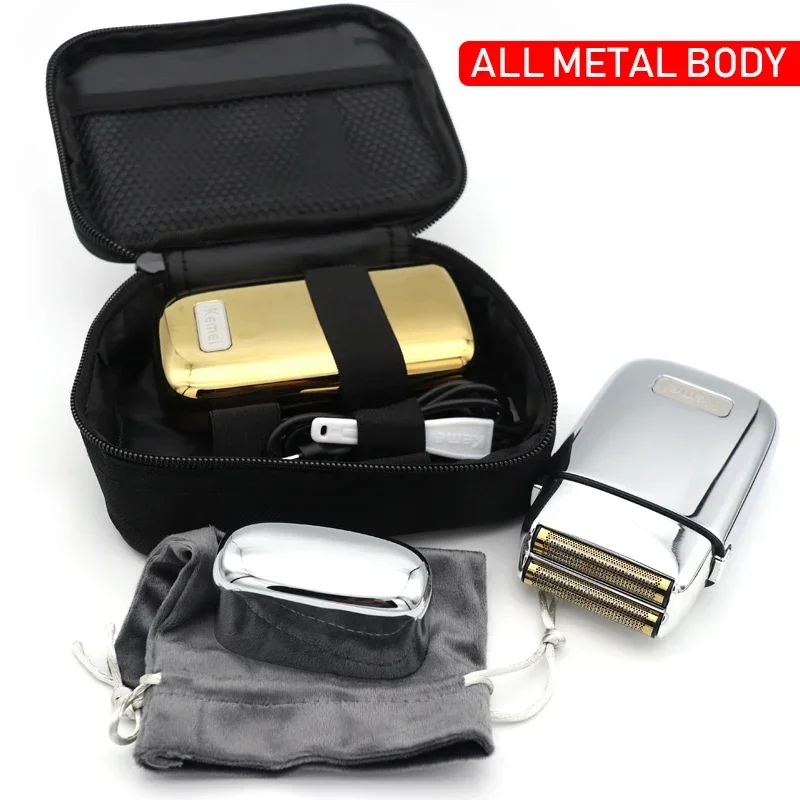 Kemei TX1 Full Metal Electric Shaver for Men Hair Beard Double Foiled Electric Razor Bald Head Finishing Shaving Machine 6