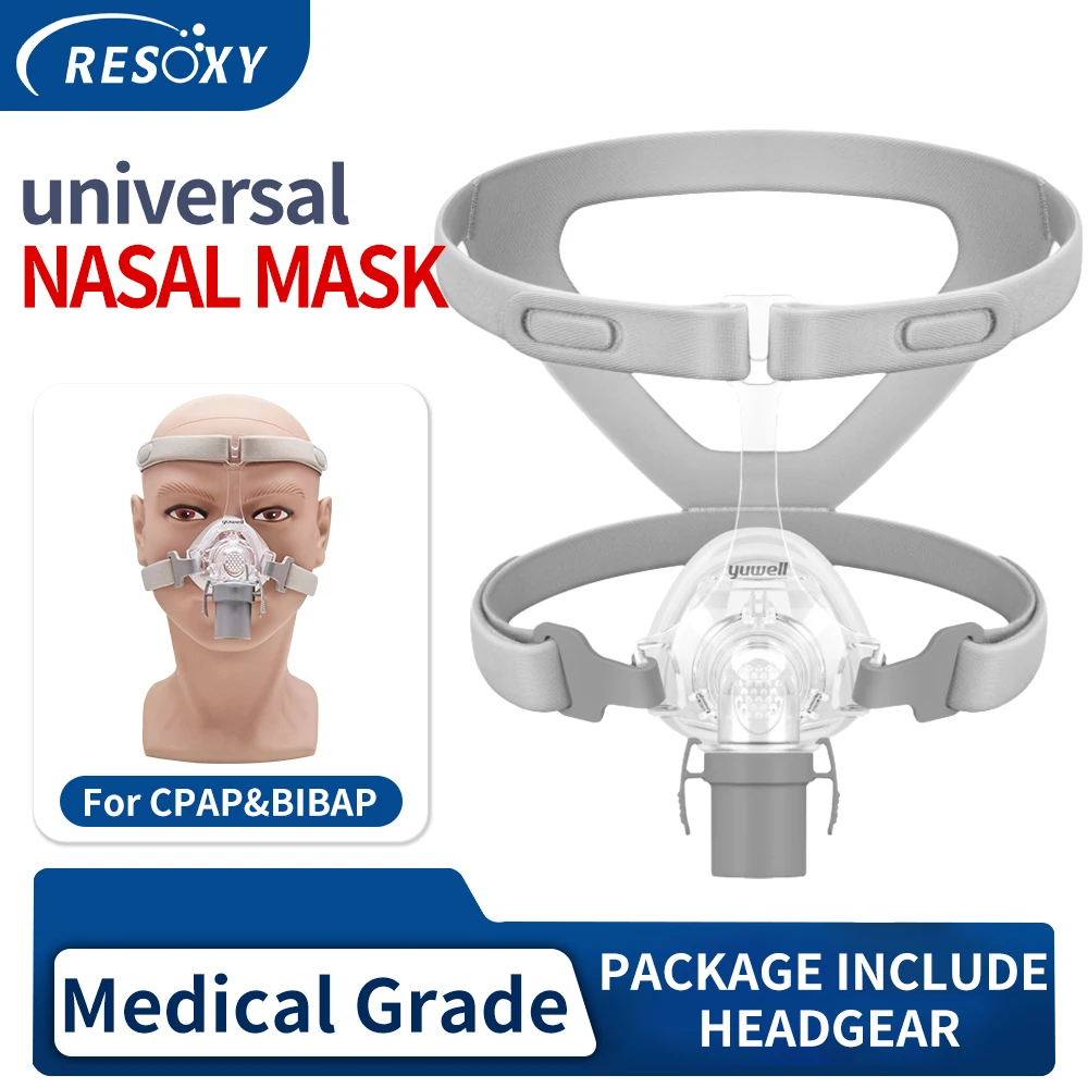 Nasal CPAP Mask YUWELL Nasal Mask CPAP Mask With Headgear Silicon Gel Cushions for Auto CPAP Machine Sleep Apnea Nasal mask Anti Snoring
