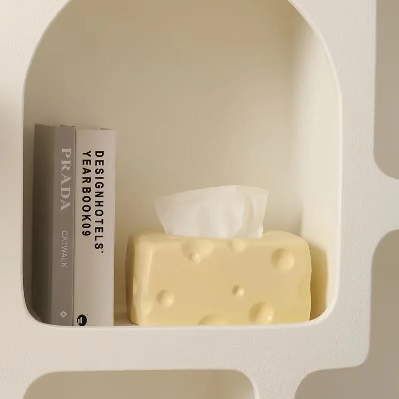 Cheese Tissue Box Holder Ceramic Home Decoration Kawaii Tissue Box Paper Storage Box for Living Room Vanity Countertop Office 5