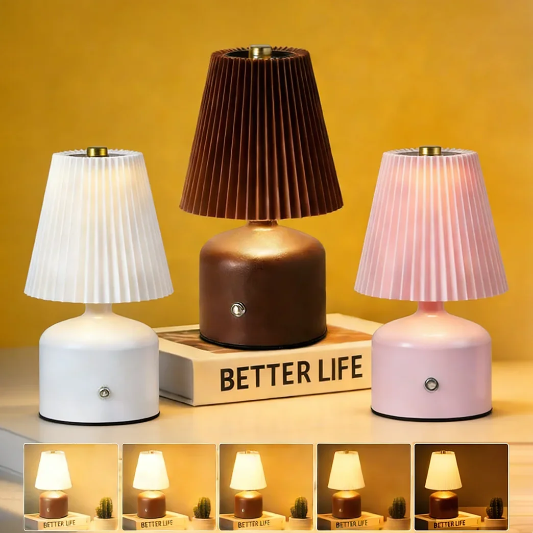 Cozy Atmosphere LED Bedside Night Lamp with Adjustable Brightness
