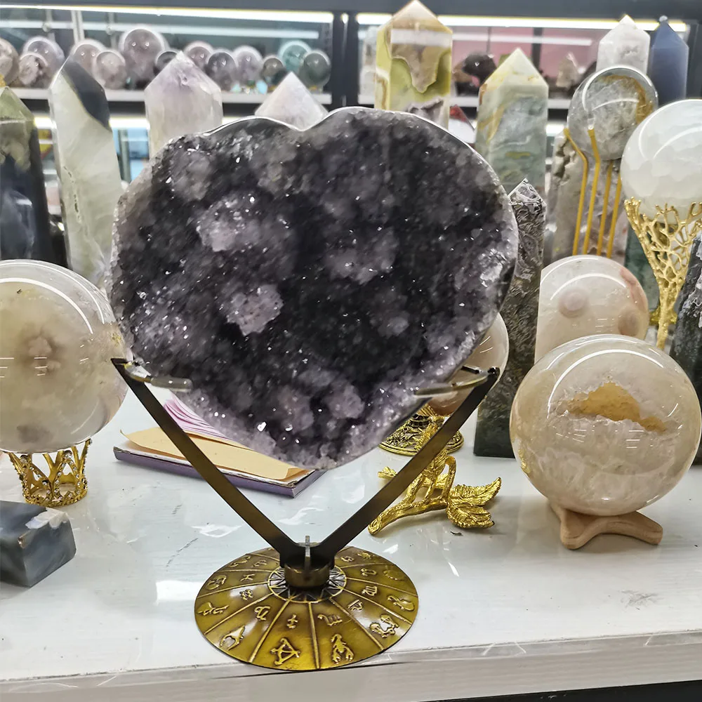 

Современная вращающаяся металлическая подставка для поддержки сердца с кристаллами, реквизит для фотосъемки, декор ручной работы