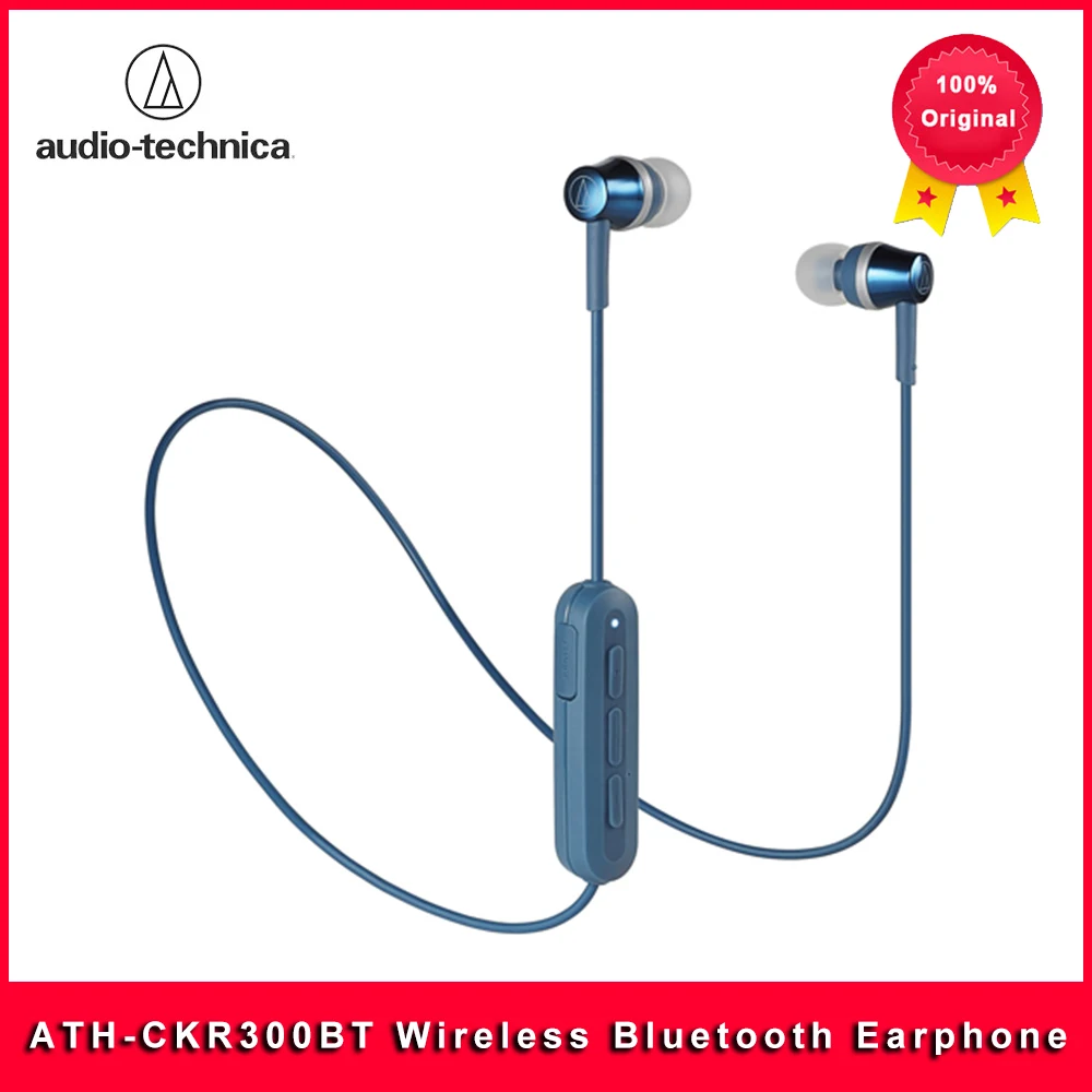 Original Audio Technica ATH-CKR300BT Wireless Bluetooth In-Ear Earphone With Built-in Mic Remote Control Neck Hanging Headphones 1