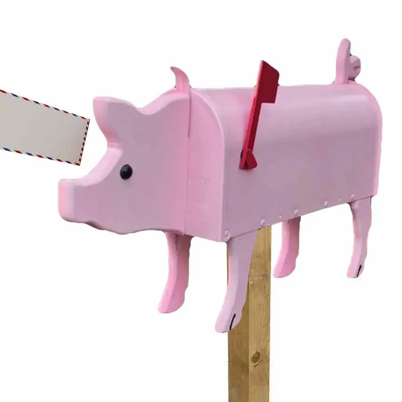 Unique animal post box creative animal shape outdoor mailbox waterproof metal wall mounted farm mailbox garden decoration