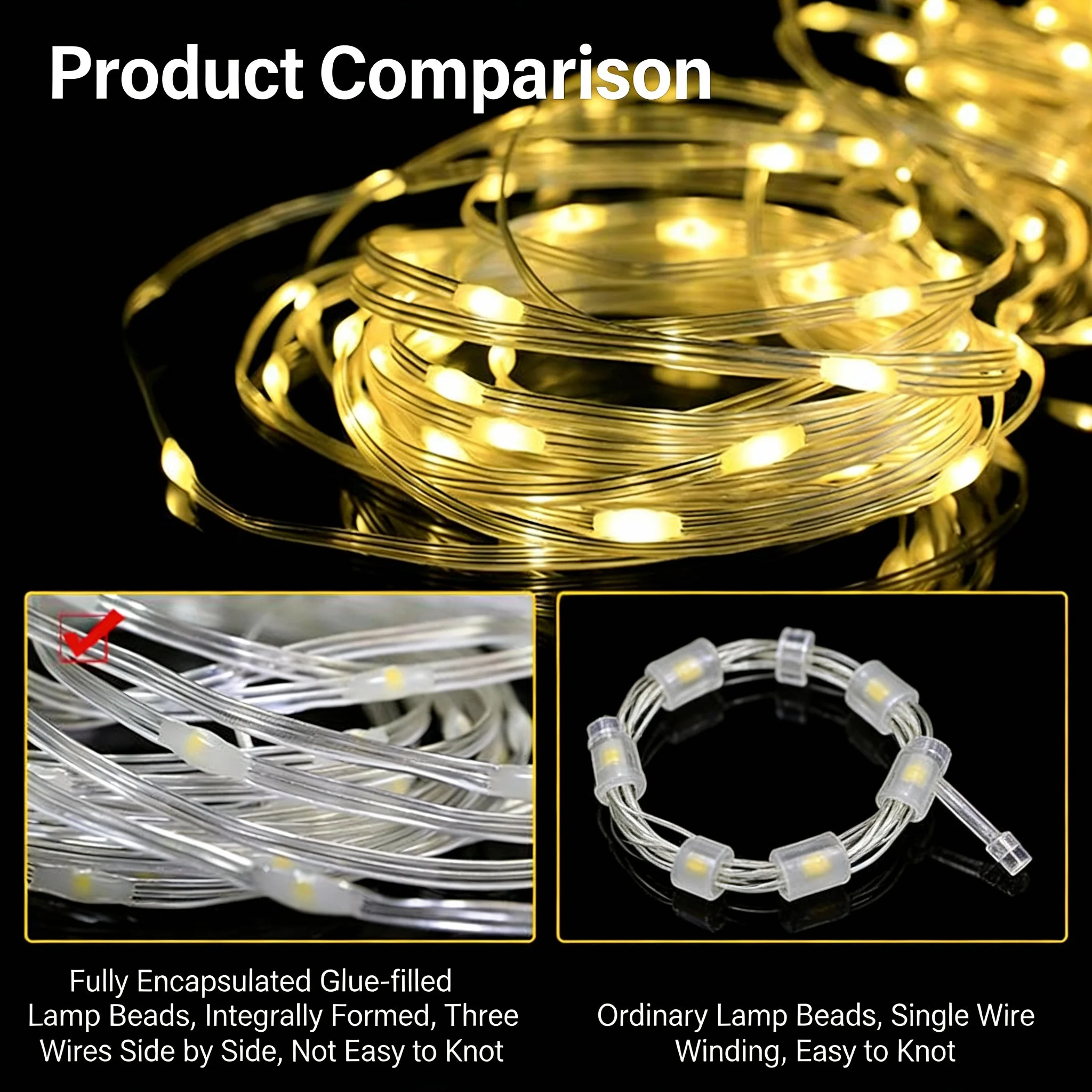 400m Solar Garden Rope Lights with 8 Models, IPX4 Outdoor/Indoor String Lights with Remote Control, Solar-Powered (800 LED)*4