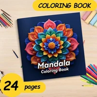 1pc Mandala Coloring Book Teenagers Adult Picture Book, 24 Page Graffiti Painting Drawing Stress Relief, Birthday Gift 1